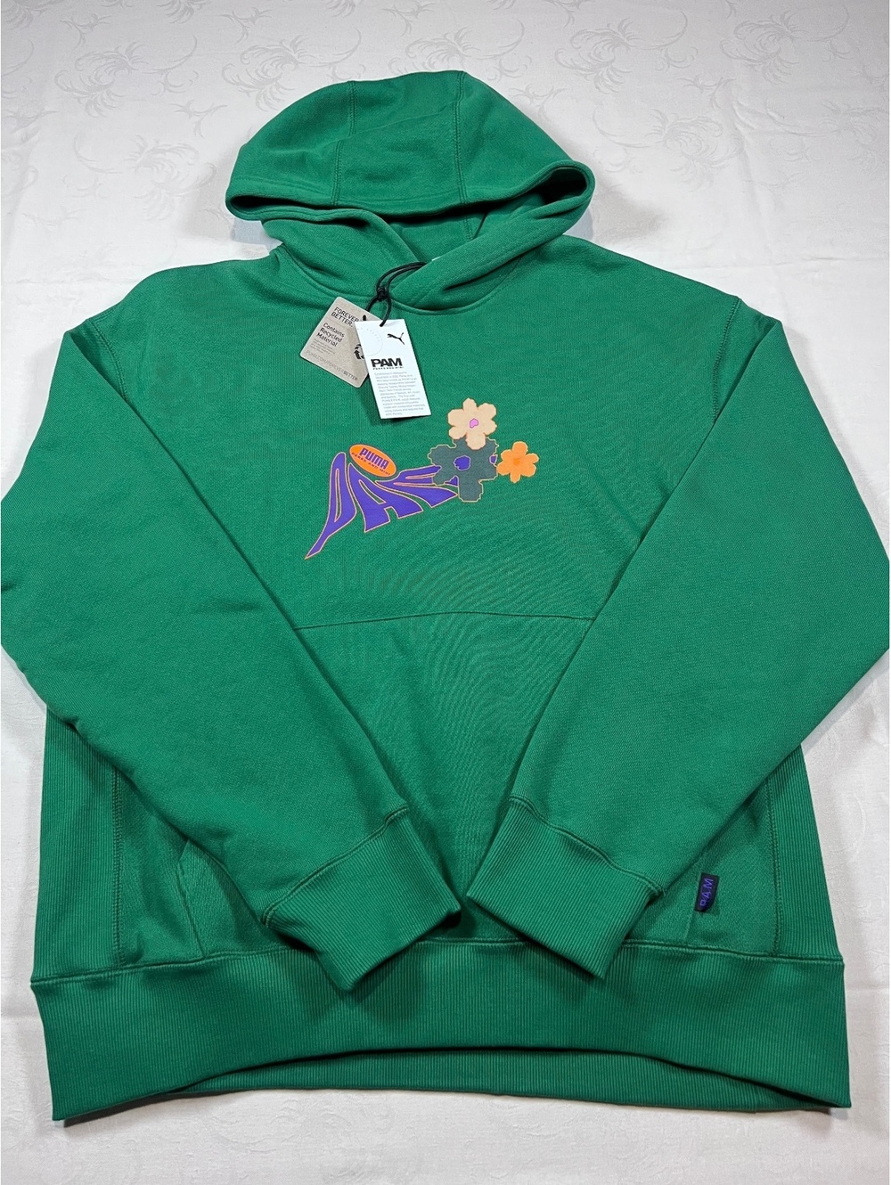 NEW $110 Puma P.A.M. Green Heavyweight Hoodie Size Medium